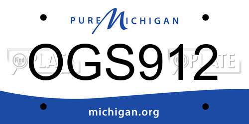 OGS912 Michigan License Plate