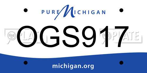 OGS917 Michigan License Plate