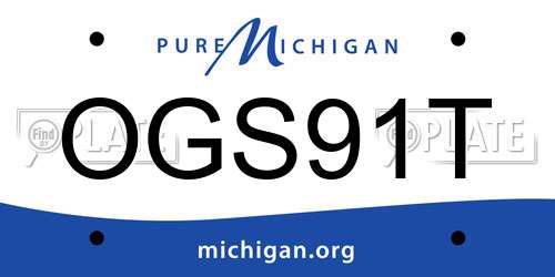 OGS91T Michigan License Plate