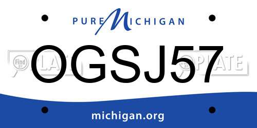OGSJ57 Michigan License Plate