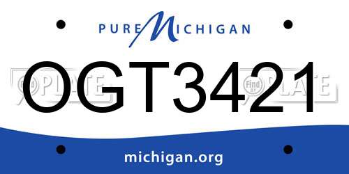OGT3421 Michigan License Plate