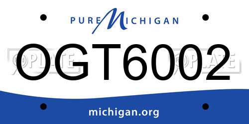 OGT6002 Michigan License Plate