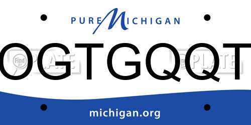 OGTGQQT Michigan License Plate