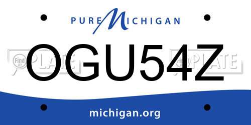 OGU54Z Michigan License Plate