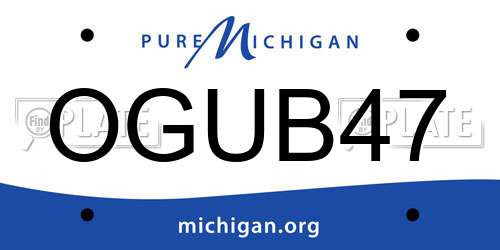 OGUB47 Michigan License Plate