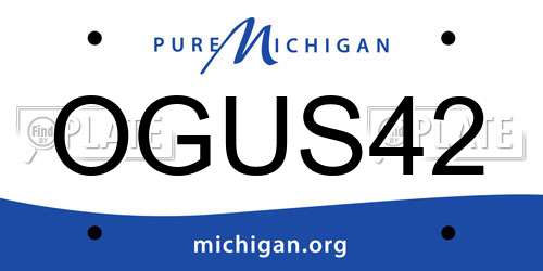OGUS42 Michigan License Plate