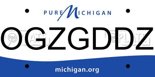 OGZGDDZ Michigan License Plate