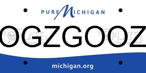 OGZGOOZ Michigan License Plate