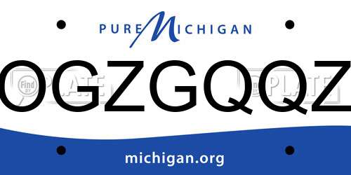 OGZGQQZ Michigan License Plate