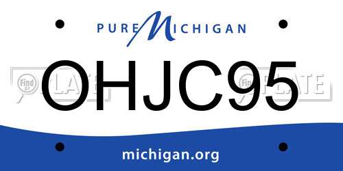 OHJC95 Michigan License Plate