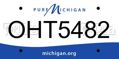 OHT5482 Michigan License Plate