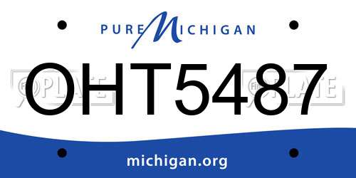 OHT5487 Michigan License Plate
