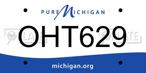 OHT629 Michigan License Plate
