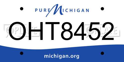 OHT8452 Michigan License Plate