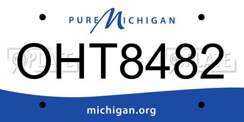 OHT8482 Michigan License Plate