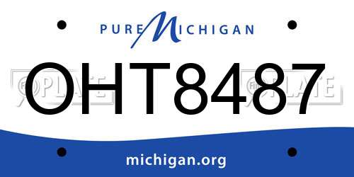 OHT8487 Michigan License Plate