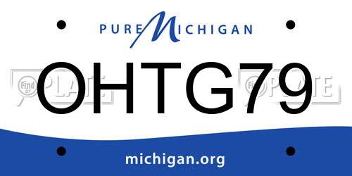 OHTG79 Michigan License Plate