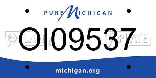 OI09537 Michigan License Plate