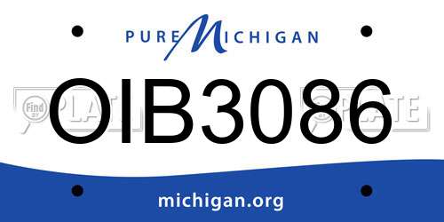 OIB3086 Michigan License Plate