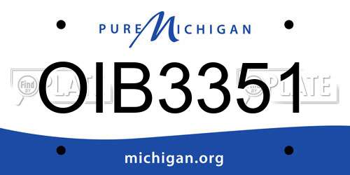 OIB3351 Michigan License Plate