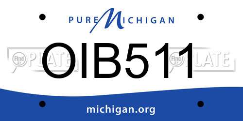 OIB511 Michigan License Plate