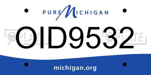 OID9532 Michigan License Plate