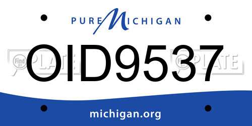 OID9537 Michigan License Plate