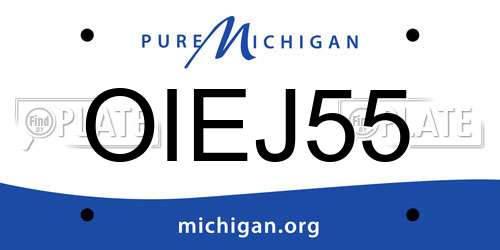 OIEJ55 Michigan License Plate