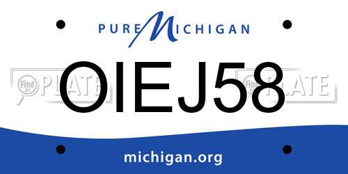 OIEJ58 Michigan License Plate