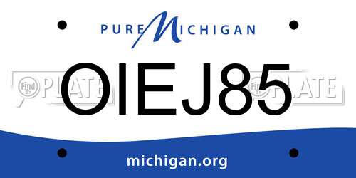 OIEJ85 Michigan License Plate