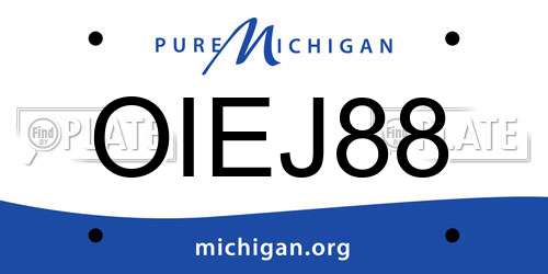 OIEJ88 Michigan License Plate