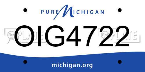 OIG4722 Michigan License Plate
