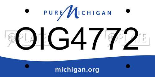 OIG4772 Michigan License Plate