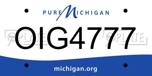 OIG4777 Michigan License Plate