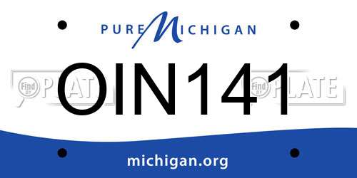 OIN141 Michigan License Plate