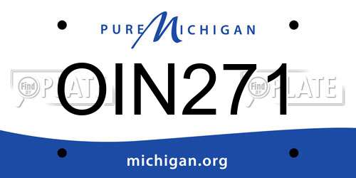 OIN271 Michigan License Plate