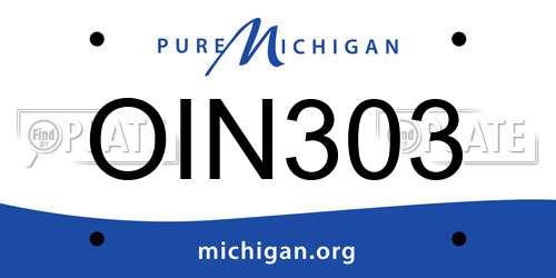 OIN303 Michigan License Plate