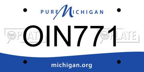OIN771 Michigan License Plate