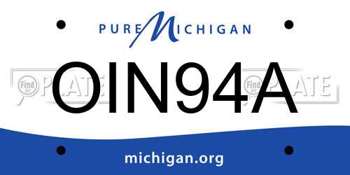 OIN94A Michigan License Plate