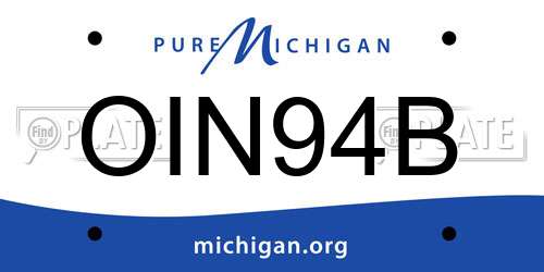 OIN94B Michigan License Plate