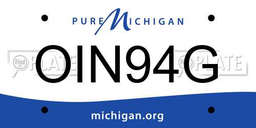 OIN94G Michigan License Plate
