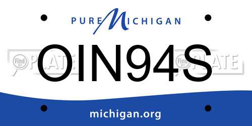 OIN94S Michigan License Plate