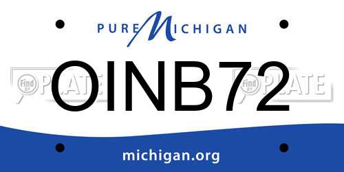 OINB72 Michigan License Plate