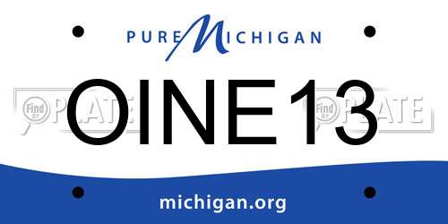 OINE13 Michigan License Plate