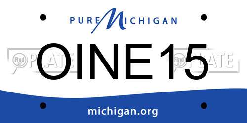 OINE15 Michigan License Plate