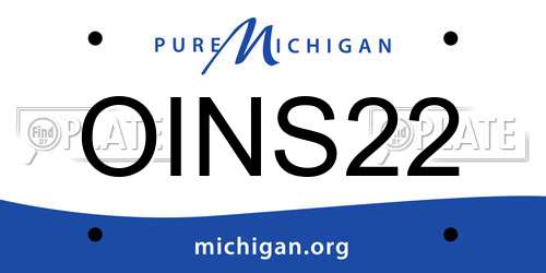 OINS22 Michigan License Plate