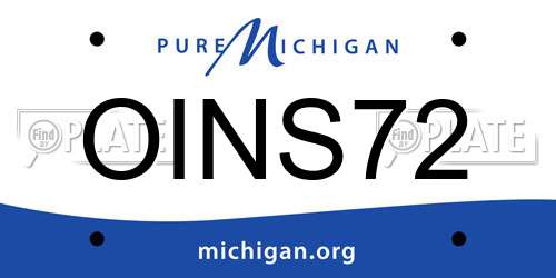 OINS72 Michigan License Plate