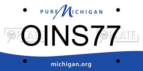 OINS77 Michigan License Plate