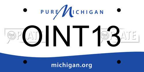 OINT13 Michigan License Plate