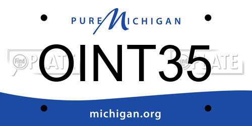 OINT35 Michigan License Plate